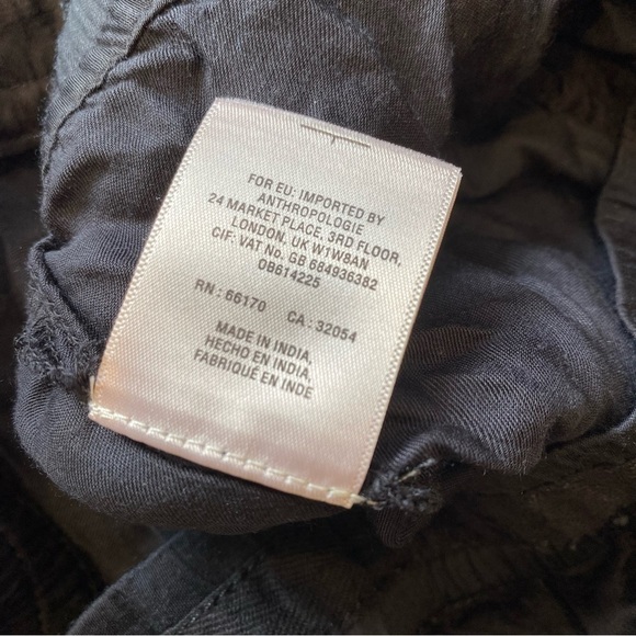 Anthropologie Elevenses Black Front Slit Cropped Wide Pants Size XS - Picture 14 of 14